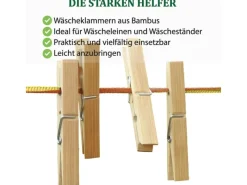 Bestlivings Wäscheklammern Bambus 6 cm 96 Stück