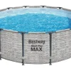 Bestway Stahlrahmen-Pool Set Steel Pro Max Frame Ø 427 x 122 cm Rund Grau