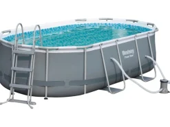 Discount Bestway Stahlrahmen-Pool Set Steel Pro Max Frame GS 427 x 250 x 100 cm Oval Grau