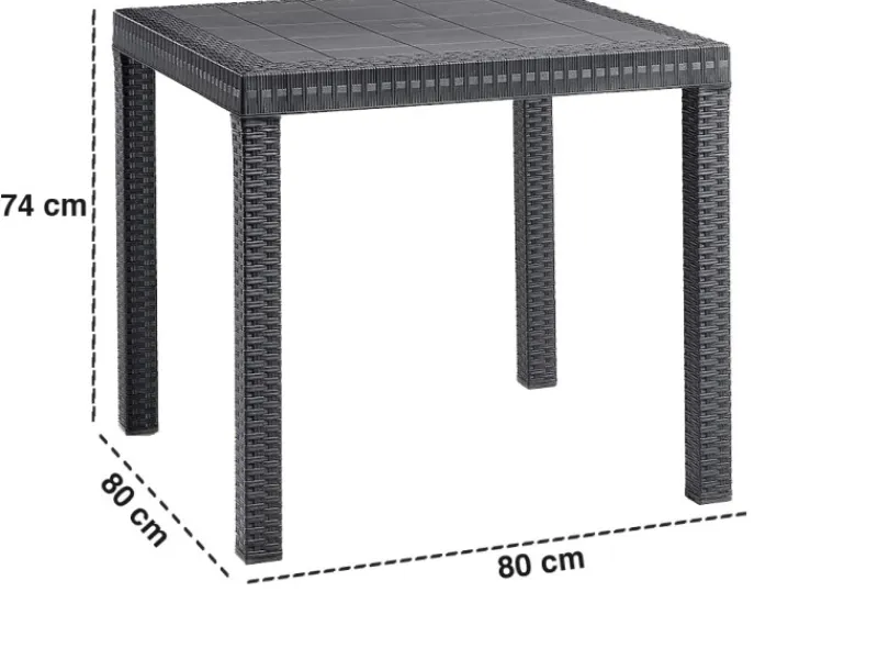 BICA Lido Wetterfestes Balkonset 3-tlg. mit 2 Sessel inkl. Sitzkissen und Tisch Dallas Graphit