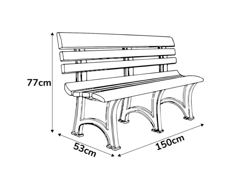 BICA Olimpia 3-Sitzer Gartenbank in Weiß