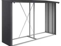 Best Biohort Kaminholzregal Woodstock 300 199 cm x 286 cm x 70 cm Dunkelgrau-Metallic