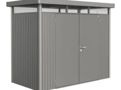 Biohort Metall-Gerätehaus HighLine 3,5 m² Doppeltür Quarzgrau-Metallic