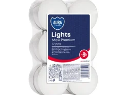 Bispol Maxi Teelichter 8 Std. Brenndauer Weiß 12 Stück