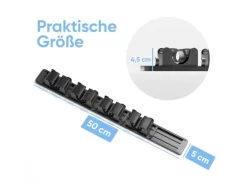 Björn&Schiller Gerätehalter Wandhalterung Aluminium 4 Besenhalter 5 Haken bis 10 kg