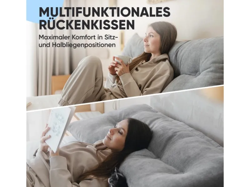 Outlet Björn&Schiller Rückenkissen 160 cm mit Waschbarem Bezug Grau