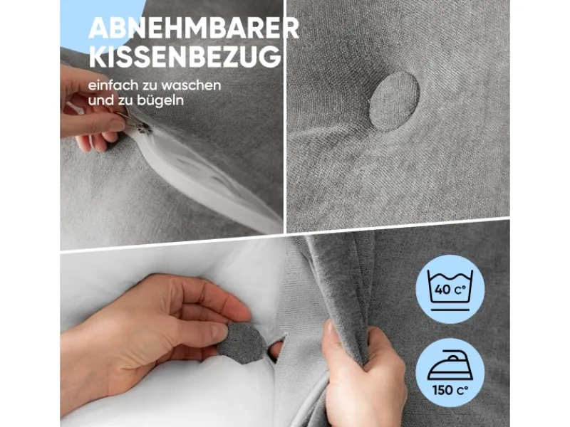 Outlet Björn&Schiller Rückenkissen 160 cm mit Waschbarem Bezug Grau