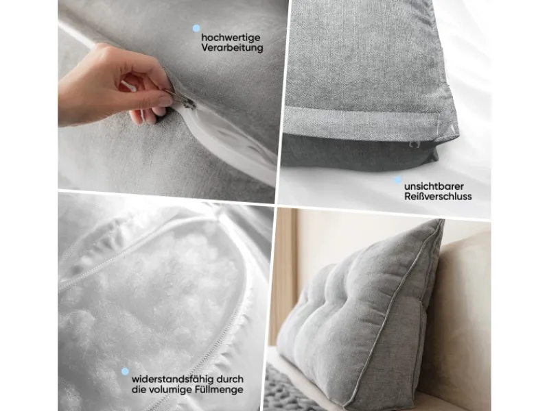 Outlet Björn&Schiller Rückenkissen 160 cm mit Waschbarem Bezug Grau