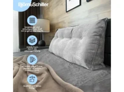 Outlet Björn&Schiller Rückenkissen 160 cm mit Waschbarem Bezug Grau