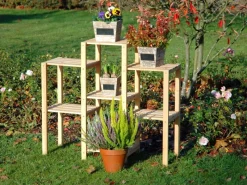 Best Dobar Blumenregal 7-flächig aus Kiefernholz 87 cm x 31 cm x 97 cm FSC® Kiefer Natur