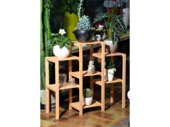 Best Dobar Blumenregal 7-flächig aus Kiefernholz 87 cm x 31 cm x 97 cm FSC® Kiefer Natur