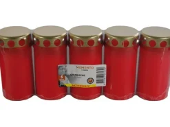 Bolsius 5er-Pack Grablichter, mit Deckel, Rot