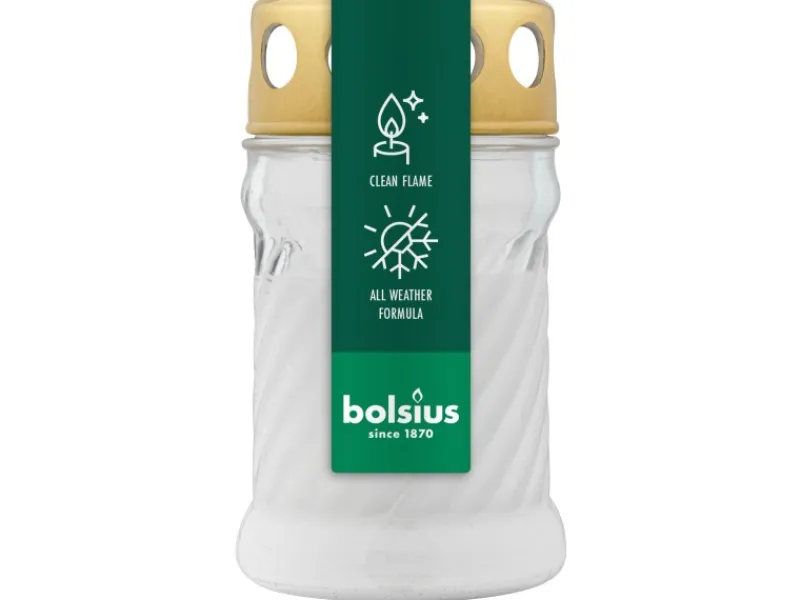 Bolsius Grablaterne Twist Ø 6,3 cm x 11 cm Weiß