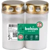 Bolsius Grablicht mit Deckel Weiß 2 Stück