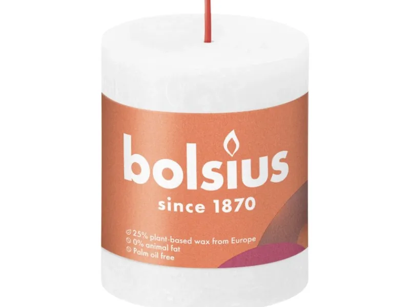 Bolsius Rustik-Kerze Shine 80/68 mm Wolkiges Weiß