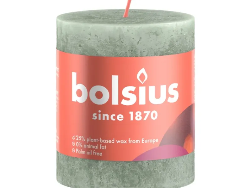 Sale Bolsius Rustik-Kerze Shine Ø 6,8 cm x 8 cm Jadegrün