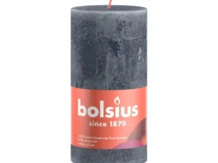 Bolsius Rustik-Kerze Shine Winter Edition Ø 6,8 cm x 13 cm Schieferblau