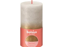 Sale Bolsius Rustik-Kerze Sunset 130/68 mm Sand Grau-Gold