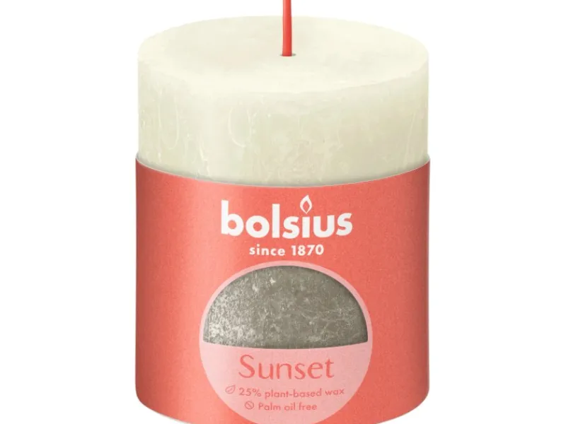 Bolsius Rustik-Kerze Sunset 80/68 mm -Champagner Perle