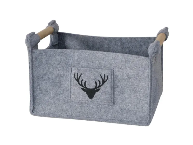 Boltze Aufbewahrungskorb Karly Mittel 30 cm x 31 cm x 43 cm Grau