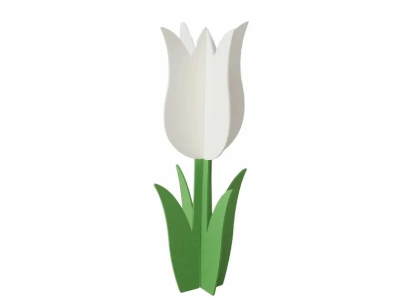 Boltze Dekoaufsteller Tulip 120 cm x 51 cm x 51 cm Grün-Weiß