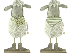 Boltze Deko-Figur Schaf 2-fach Sortiert Mehrfarbig