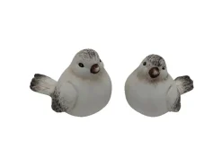 Boltze Deko-Figur Vogel 2-fach sortiert Weiß-Braun
