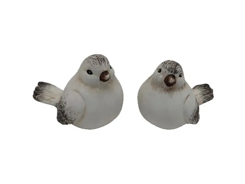 Boltze Deko-Figur Vogel 2-fach sortiert Weiß-Braun