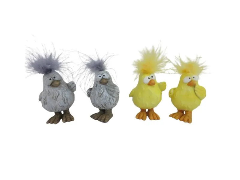 Boltze Figur Bertie, 4-fach Sortiert 7,5 cm x 5 cm x 5,5 cm Grau