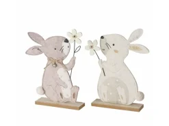 Sale Boltze Figur Bunny 2-fach Sortiert 29,5 cm x 5 cm x 18 cm Beige-Weiß