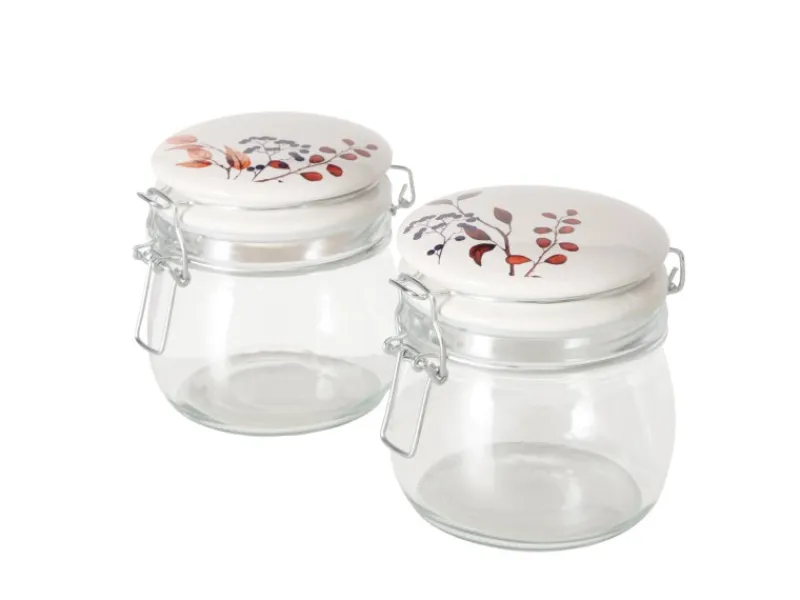 Boltze Home Vorratsglas Brinja 2-fach Sortiert Weiß-Transparent