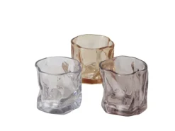 Boltze Home Windlicht Caleb 3-fach Sortiert Ø 8 cm x 8,5 cm Mehrfarbig