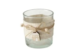 Boltze Home Windlicht Nordy 2-fach Sortiert Ø 7 cm x 8 cm Transparent-Braun