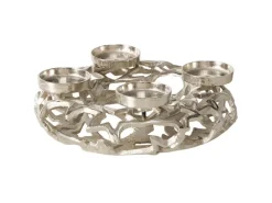 Boltze Kerzenleuchter Sterny Rund 10 cm x 30 cm x 10 cm Silber
