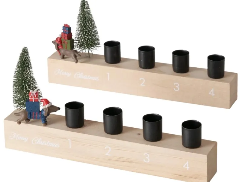 Boltze Kerzenleuchter Waldi 2-fach sortiert Mehrfarbig