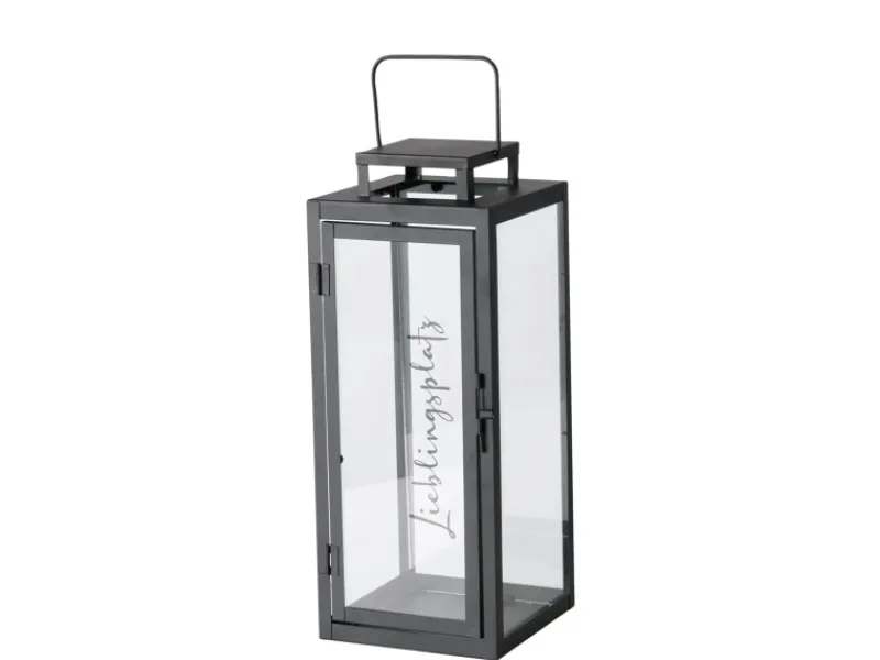 Boltze Laterne Berlin 40 cm x 16 cm x 16 cm Schwarz