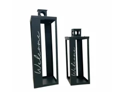 Boltze Laterne Halifax Schwarz 2-teilig