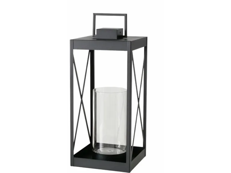 Clearance Boltze Laterne Xenia Groß 26 cm x 26,5 cm x 58 cm Schwarz