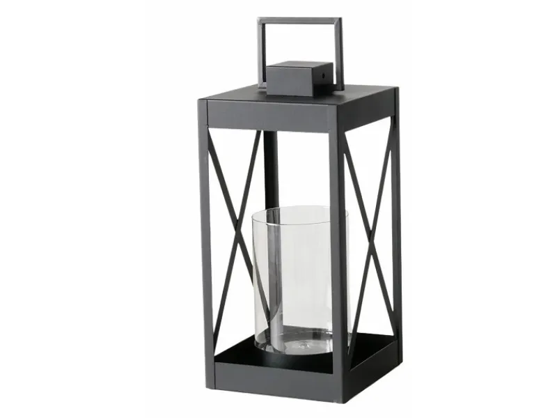 Boltze Laterne Xenia Klein Rechteck 21 cm x 21,5 cm x 45 cm Schwarz