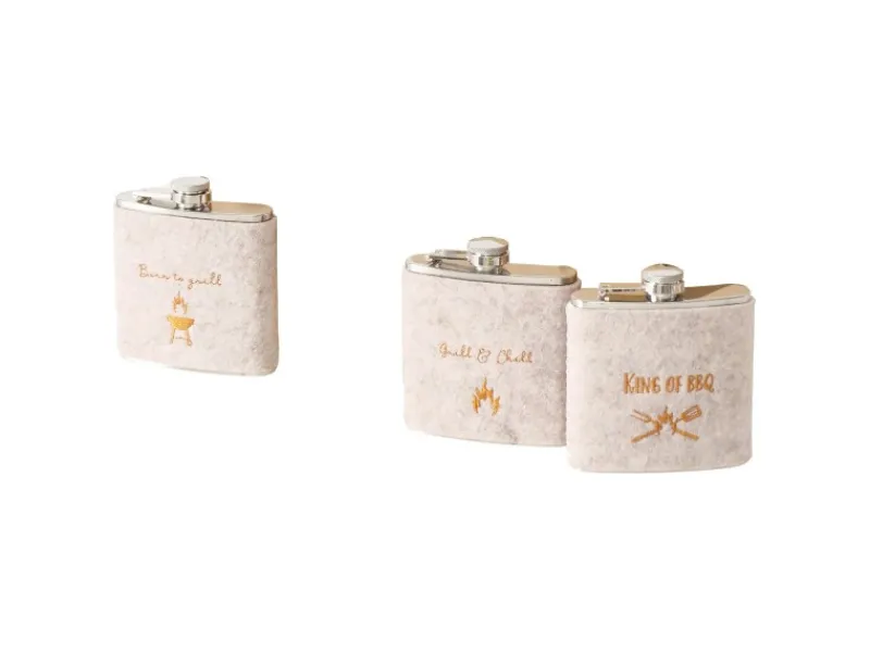 Boltze Trinkflasche BBQ 3-fach Sortiert 11 cm x 3 cm x 9,8 cm Grau