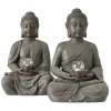 Clearance Boltze Windlicht Buddha 2-fach Sortiert 61 cm Braun