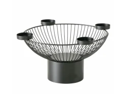 Boltze Windlicht Cindy Rund 17 cm x 33,5 cm x 17 cm Schwarz