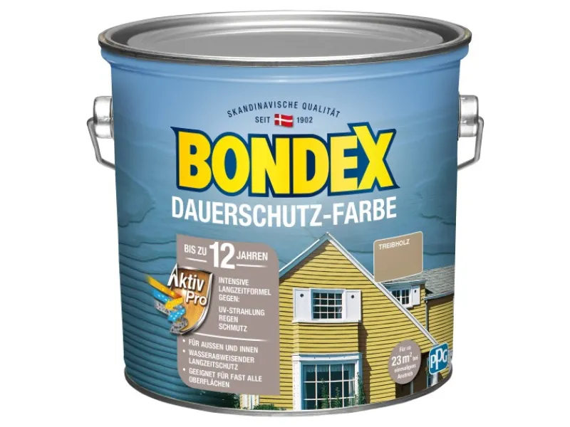 Sale BONDEX Dauerschutz-Farbe seidenglänzend 2,5 l Treibholz