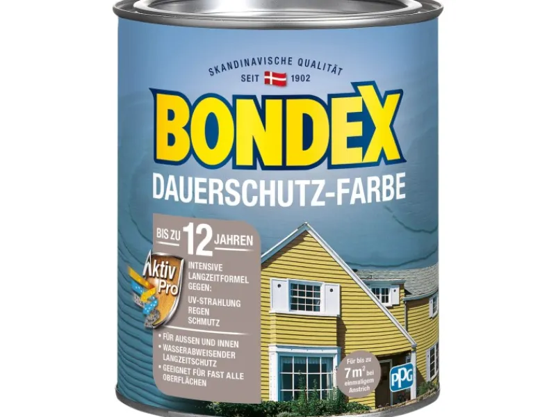 Outlet BONDEX Dauerschutz-Farbe seidenglänzend 750ml Taupe hell