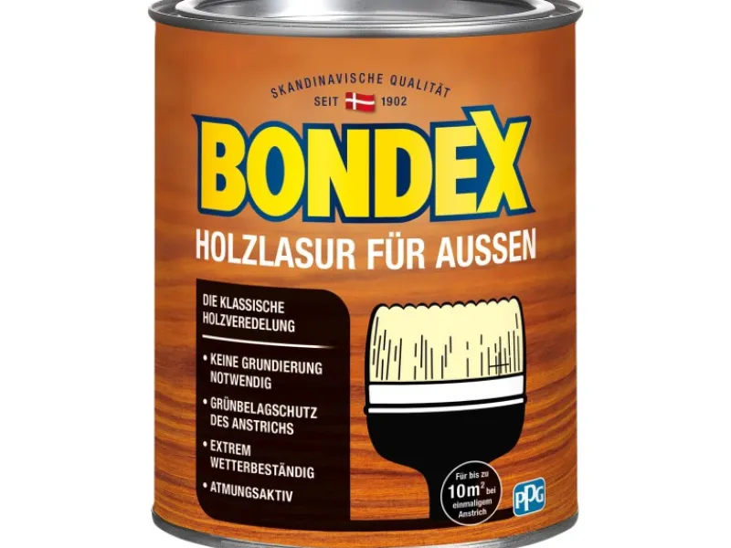 Outlet BONDEX Holzlasur für Außen Farblos seidenglänzend 750 ml Transparent
