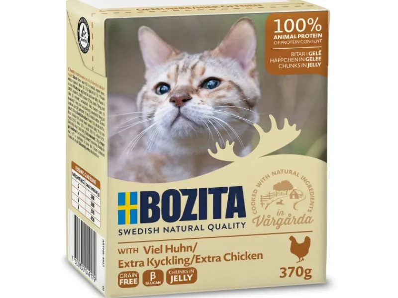 Outlet Bozita Katzen-Nassfutter Häppchen in Gelee Huhn 370 g