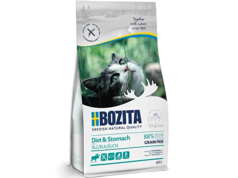 Bozita Katzen-Trockenfutter Feline Diet & Stomach GF Elch 400 g