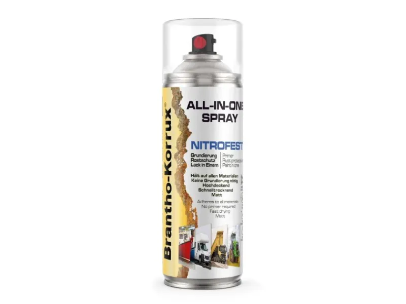Clearance Brantho Korrux All in One 1K Nitrofest 400ml Sprühdose Matt RAL9005 Schwarz