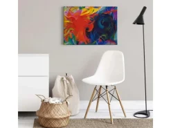 Bricoflor Abstrakte Kunst Leinwand Bild Wandbild In Gemälde Optik Für Wohnzimmer Und Schlafzimmer Buntes Leinwandbild Im Stil Abstrakter Malerei