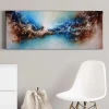 New Bricoflor Abstraktes Leinwandbild In Blau Und Braun Moderne Kunst Leinwand Bild In Space Optik Ausgefallenes Wandbild Mit Weltraum Motiv